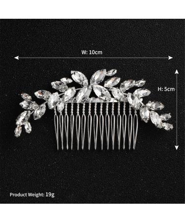 Bridal Wedding Hair Comb Bridal Hair Comb Rhinestone Hair Hair Insert Comb Wedding for Women and Girls 10x5cm Silver - Buy Online on GoSupps.com