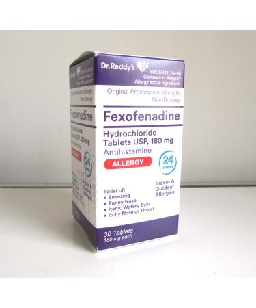 Dr. Reddys Fexofenadine Hydrochloride Antihistamine Tablets 180 mg Each 30 Tablets