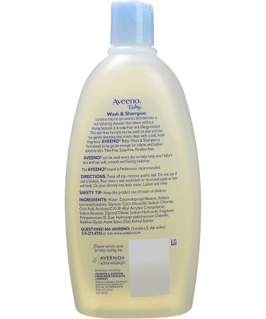 Aveeno Baby Wash and Shampoo 18 Fl. Oz - Pack of 2 | Gentle Cleansing for Baby's Skin and Hair - Buy Online on GoSupps.com