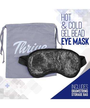 Thrive Gel Bead Hot Cold Eye Mask - Ice Pack for Pain Relief, Migraine, Puffy Eyes - Beauty and Relaxation - Reusable (Black) - Buy Online on GoSupps.com