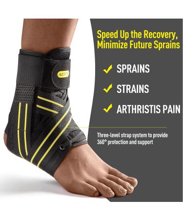 AGPTEK Ankle Brace for Men & Women | Adjustable Ankle Support Stabilizer for Injury Recovery, Sprain, Joint Pain, Achilles Tendon | Lace-up Sports Protection (Size M 12-13) - Buy Online on GoSupps.com