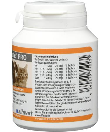 Alfavet Dia Tab & Dia Tab Pro - Dietary Supplement for Dogs & Cats | Combats Vomiting & Diarrhea | 60 x 5.5g Bundle with 100g Can - Buy Online on GoSupps.com