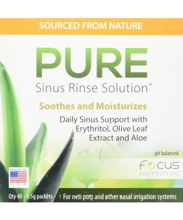 Focus Nutrition Pure Products Sinus Rinse Solution - 40 Pieces 4.5g Packets