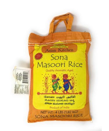 White Sona Masoori Aged Rice 4lbs - All Natural, Gluten Friendly, Vegan - Indian Origin, Export Quality - Buy Online on GoSupps.com