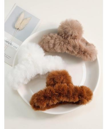 Toderoy 5.5 Faux Fur Claw Clip Set for Winter - Large Leopard Grasp Hair Clip for Women & Girls - Buy Online on GoSupps.com
