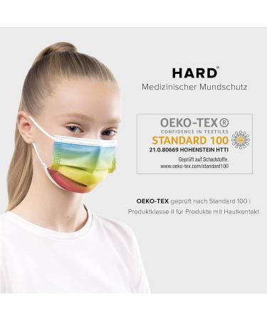 Rainbow Classic 100pc Disposable Face Masks - Small Size - Made in Germany - Breathable Triple Layer - CE Certified - 99.78% Filtration - Elastic Earloops - Buy Online on GoSupps.com