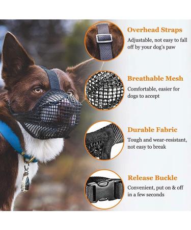 Breathable Adjustable Mesh Dog Muzzle - Comfortable Rounded Design Perfect for All Breeds - Buy Online on GoSupps.com