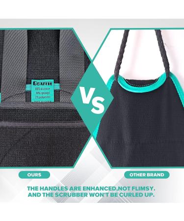 Long 33 Exfoliating Back Scrubber with Easy Grip Handles - Dual-Sided, Durable, Deep Clean - Lathers & Massages, Body Wash Compatible - Skin-Friendly - Men & Women - Black - Buy Online on GoSupps.com