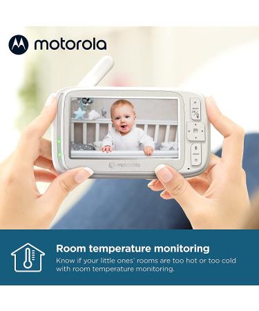 Motorola VM75 Video Baby Monitor with Camera | 1000ft Range, 5 Screen, Two-Way Audio, Night Vision, Room Temperature Sensor, Lullabies | Remote Pan, Digital Tilt, Zoom | 2021 Model - Buy Online on GoSupps.com