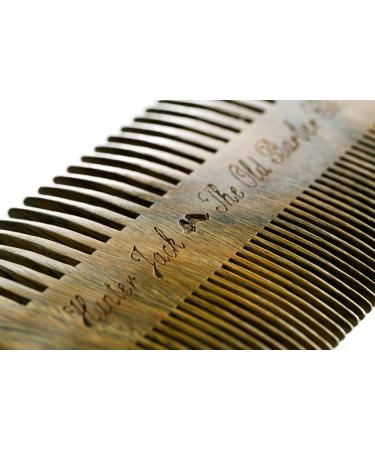 Sandalwood Beard Comb for Men | Handmade Fine & Wide Tooth Wooden Comb - Premium Pocket Size in Leather Case by Hunter Jack - Buy Online on GoSupps.com