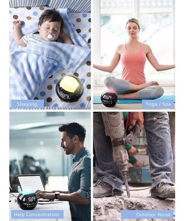 4-in-1 White Noise Sound Machine with Night Light for Kids & Adults | 42 Natural Soothing Sounds, Dual Alarm Clock, 2 USB Ports | Ideal for Bedroom, Office, Home | Auto-Off Timer | 16 Volume Levels - R-Black - Buy Online on GoSupps.com