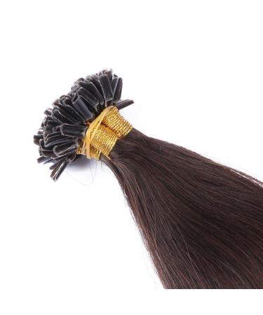 Keratin Bonding Hair Extensions - #2 Dark Brown - 60cm 50 Strands - 100% Remy Human Hair - U-Tip by Novon Hair Extensions - Buy Online on GoSupps.com
