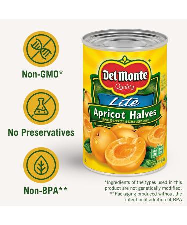 Del Monte Canned Apricot Halves in Extra Light Syrup - 15oz - Buy Online on GoSupps.com