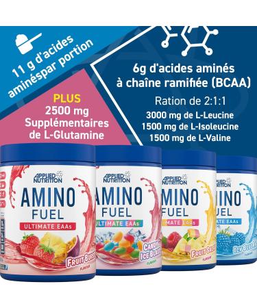Applied Nutrition Amino Fuel Compl ment d'Acides Amin s Poudre d'Acides Amin s Essentiels BCAA en Poudre Carburant Musculaire et R cup ration (390 g - 30 Portions) Candy Ice Blast 390g - Buy Online on GoSupps.com