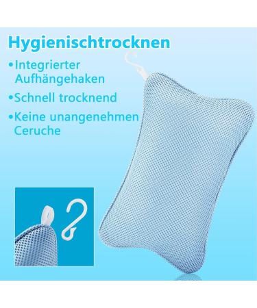 Collazoey Bath Pillow Bath Pillow for Bath with 2 Powerful Suction Cups for Firm Support Ergonomic Spa Bath Pillow Pillow - Buy Online on GoSupps.com