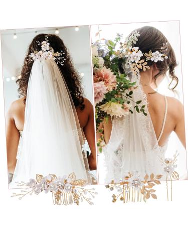 FRCOLOR 1 Set Comb Set Pearl Hair Pin Bride Headdress Side Combs for Styling Rhinestones Wedding Side Comb Decorative Hair Combs Floral Hairpins Flower Hair Accessories White Alloy - Buy Online on GoSupps.com