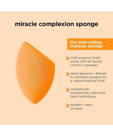 Real Techniques Miracle Complexion Sponge + Concealer Sponge Duo Makeup Blending Sponges For Foundation & Concealer Offers Light To Medium Coverage Natural Dewy Makeup Latex-Free Foam 2 Count 2 count (Pack of 1) Miracle Complexion Sponge and Concealer Spo - Buy Online on GoSupps.com