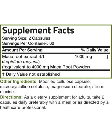 Bronson Maca Root Extra Strength 4000mg - Non-GMO 120 Vegetarian Capsules - Buy Online on GoSupps.com