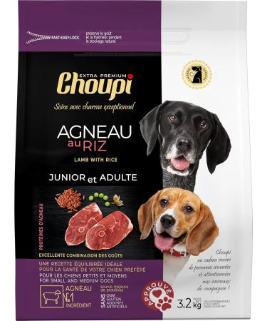 CHOUPI Extra Premium Dog Food for Small and Medium Breeds Lamb with Rice 3.2 kg - Dry Food - Buy Online on GoSupps.com