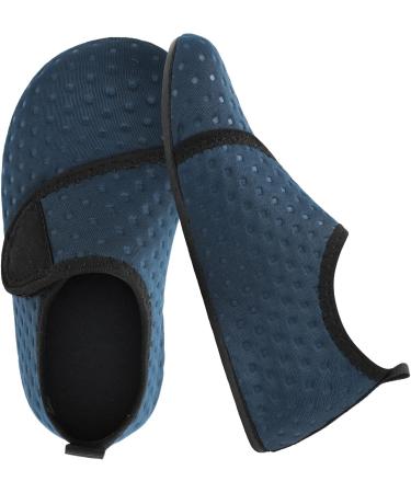 JIASUQI Kids Water Shoes - Quick Dry Barefoot Aqua Socks for Beach & Pool - Navy Strip (UK 12/12.5) - Buy Online on GoSupps.com