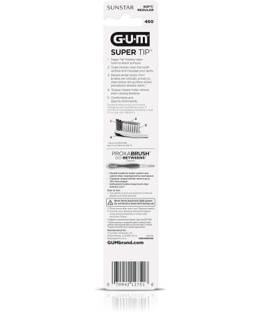 GUM Super Tip Toothbrush Full Head & Soft Bristles with Bonus Proxabrush Go-Betweens (Pack of 6) - 6 ct - Buy Online on GoSupps.com