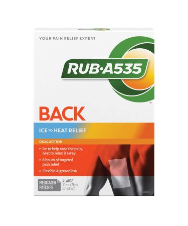 RUB A535 Back Ice to Heat Relief Dual Action Patches 4 Count