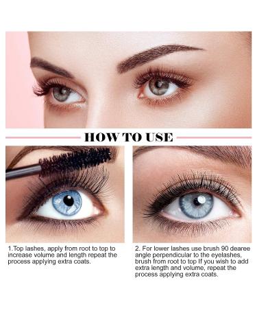 4D Silk Fiber Waterproof Tubing Mascara - Voluminous Black Mascara for Luxuriously Longer Eyelashes - Smudge-proof & Hypoallergenic - Easy to Apply & Long-Lasting - 1 Count - Buy Online on GoSupps.com