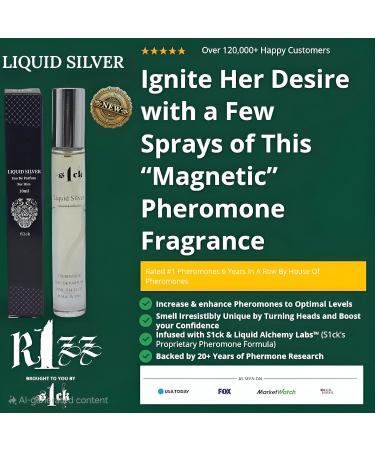 Liquid Silver Pheromone-Infused Cologne for Men Raw Pheromones Attraction Lasting Spray USA-Made Bold Strength Scent for Him - Buy Online on GoSupps.com