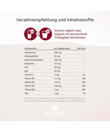 Mylily Monk Pepper Capsules | Maca Agnus Castus & FEM Minerals with Iron & Vitamin B6 | 1.5 Month Supply | New Design - Buy Online on GoSupps.com