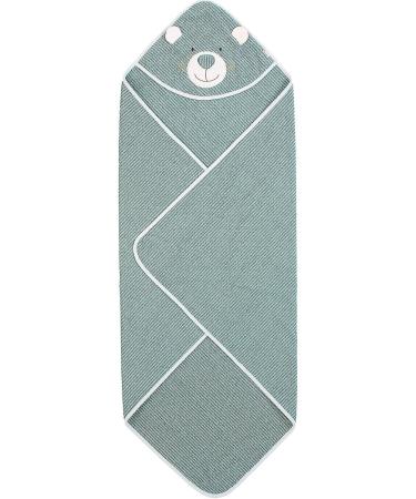 Sterntaler Hooded Bath Towel Bear Ben | 100x100 cm Cotton for Newborn | Medium Green Baby Towel - Buy Online on GoSupps.com