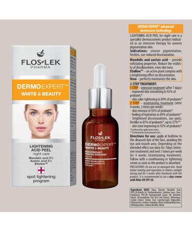 FLOSLEK Whitening Brightening Face Acid Night Peeling | 30 ml | Lightens Moisturizes Softens & Evens Skin Colour | Smoother & Brighter Complexion | Reduces the Intensity of Blemishes - Buy Online on GoSupps.com