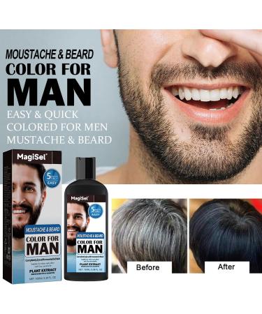 MagiSel Beard Shampoo 3-in-1 Beard Dye for Hair Beard Care Repair Natural Black Hair Dye Natural Gray Coverage Hair Dye Treatment 100ml - Buy Online on GoSupps.com