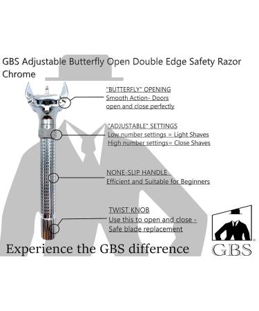 G.B.S Men's Classic Chrome Adjustable Safety Razor - Smooth Shave & 20 Premium Blades | Buy Internationally - Buy Online on GoSupps.com