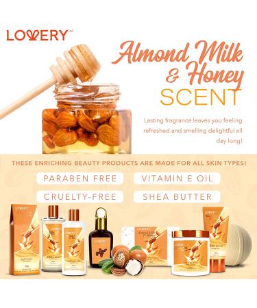 Bath Gift Set - Almond Milk & Honey Spa Kit with Shower Gel, Bath Bomb, Bubble Bath, Body Scrub, Salts, Body Butter, Jojoba Oil & Handmade Oatmeal Soap - Perfect Birthday & Holiday Gift for Women & Men - Buy Online on GoSupps.com