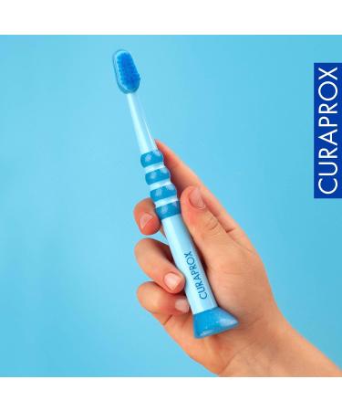 Curaprox Baby Toothbrush - Extra Soft 4260 Curen Bristles & Small Rubber Head - Ideal First Toothbrush for Babies - Blue - Buy Online on GoSupps.com