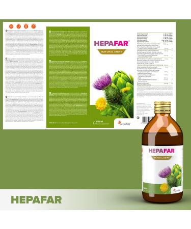Hepafar Natural Liver Drink 500 ml pour 20 jours Avec du chardon-Marie du th vert du mangan se du pissenlit et de l'artichaut Nettoyage naturel Sensilab Detox Drink 1x - Buy Online on GoSupps.com