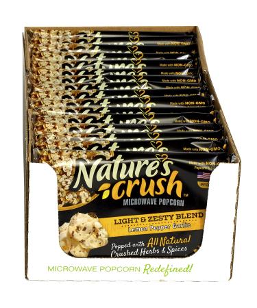 Nature's Crush Flavored Gourmet Vegan Microwave Popcorn, Lemon Pepper Garlic Blend (16 bags) Zesty Blend 3 Ounce (Pack of 16)