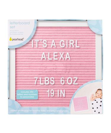 Pearhead Classic Pink Wooden Letterboard Baby Keepsake Photo Prop with 294 Letters - Buy Online on GoSupps.com
