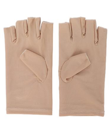 UV glove for nail lamp Anti-UV gloves Nail Art UV protective gloves Professional fiber cotton manicure tool from UV damage Use Sonnenbrand outdoors (beige)