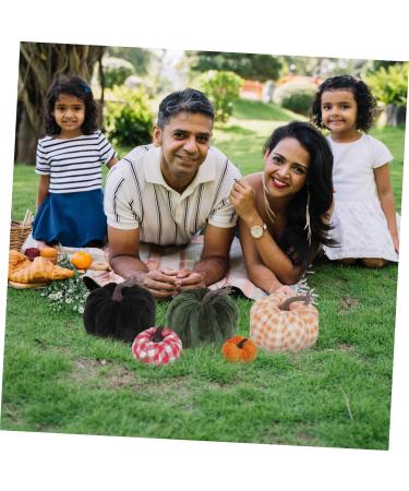 FUNOMOCYA 5pcs Artificial Pumpkin Decor Ornament Fake Pumpkin Photo Prop Simulated Pumpkin Lifelike Pumpkin Simulation Pumpkin Plaid Cloth Halloween Assorted Color 13x13cm - Buy Online on GoSupps.com