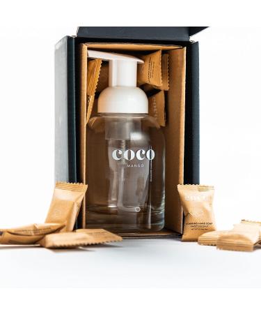 Coco Mango Foaming Hand Soap Dispenser with 8 Refill Tablets - Coconut Vanilla Scent, 250mL | Kitchen & Bathroom Hand Soap - Buy Online on GoSupps.com