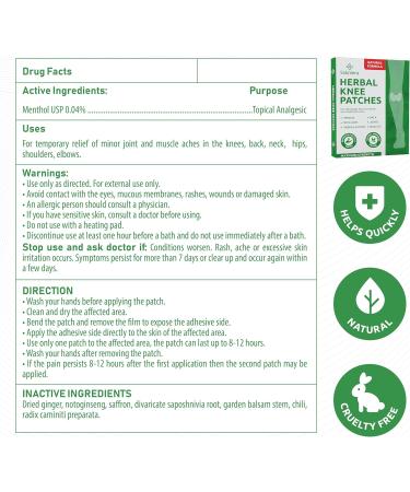 SaluVera Warming Herbal Plaster Patches Knee Patches Heat Patches for Women and Men 24 Count - Buy Online on GoSupps.com