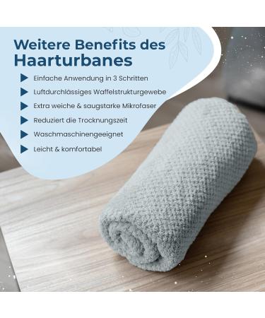 Eponox Premium Microfiber Hair Towel - Quick-Drying Soft & Elastic Band for Long Hair | Waffle Design in Light Blue - Buy Online on GoSupps.com