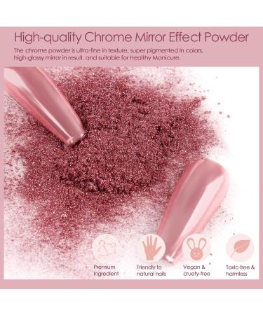 Allstarry Chrome Nail Powder 4 Colors Metallic Mirror Effect Powder Holographic Manicure Pigment Glitter Powder Kit for Nail Art Decoration Gel Polish with 4 Pcs Eyeshadow Sticks Classic Color - Buy Online on GoSupps.com