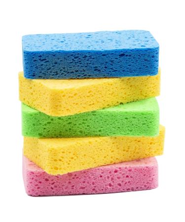 Temede Large Cellulose Sponges, Kitchen Sponges for Dish, 1.4" Thick Heavy Duty Scrub Sponges, Non-Scratch Dish Scrubber Sponge for Household, Cookware, Bathroom, Compressed Packaging 5pcs - Buy Online on GoSupps.com