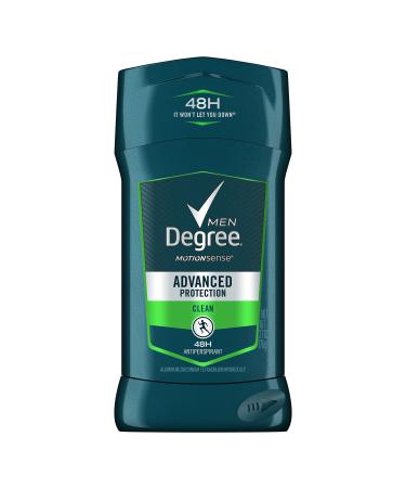 DEGREE MENS DEO Advanced Protection Antiperspirant Deodorant Invisible Solid Clean 2.7 oz (Pack of 6)