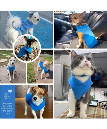 PETCARE Blue XL Small Dog Sweater - Fleece Vest with Leash O-Ring for Small Dogs & Cats - Winter Warm Pet Pullover Coat for Chihuahua & Shih Tzu - Puppy Clothes & Costume (17-28 lbs) - Buy Online on GoSupps.com