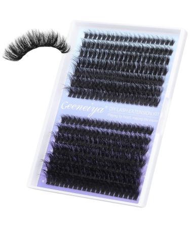 Geeneiya Fluffy Mink Eyelash Clusters - Thick Individual Extensions 10-18MM (280 Pcs) - Premium Quality Fake Lashes for Stunning Volume - Buy Online on GoSupps.com