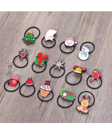 Frcolor 14Pcs Christmas Hair Ties - Santa Claus Elastic Bands & Ponytail Holders for Girls & Women - Buy Online on GoSupps.com