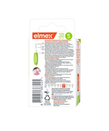 Buy Elmex Interdental Brush Green Size 5 (0.8mm) - 8 Pack | Best for Cleaning Medium Spaces Between Teeth | International Shipping Available - Buy Online on GoSupps.com